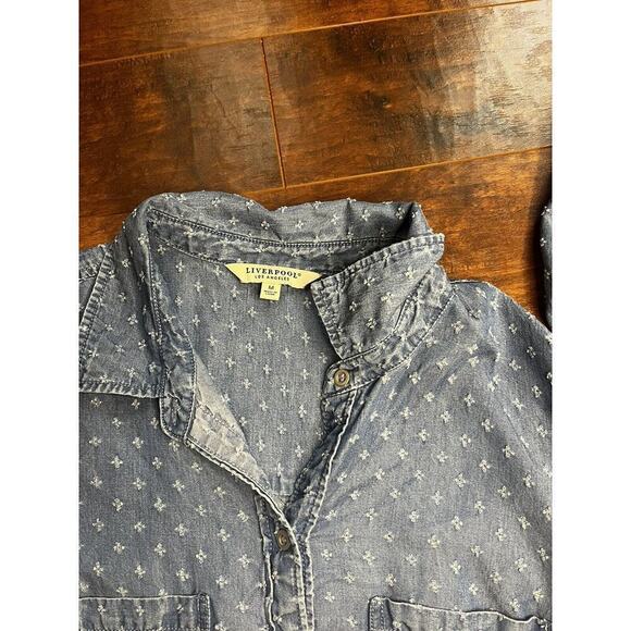 Liverpool women’s denim button-down long sleeve Size M - Picture 5 of 6